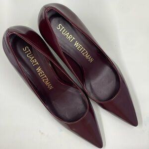 Stuart Weitzman - Stuart 75 Block Heel Pump - Cabernet (red) - Sz 8.5